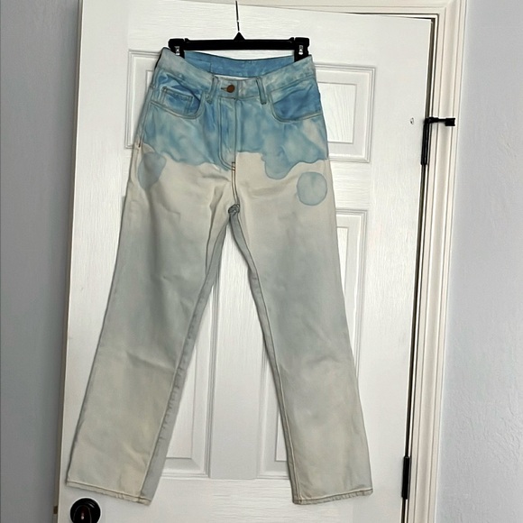 Palm Angels Ombré Tie Dye Turquoise and pale blue jeans...
